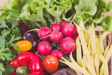 Healthy vegetables containing minerals and vitamins. Best food for slimming and dieting