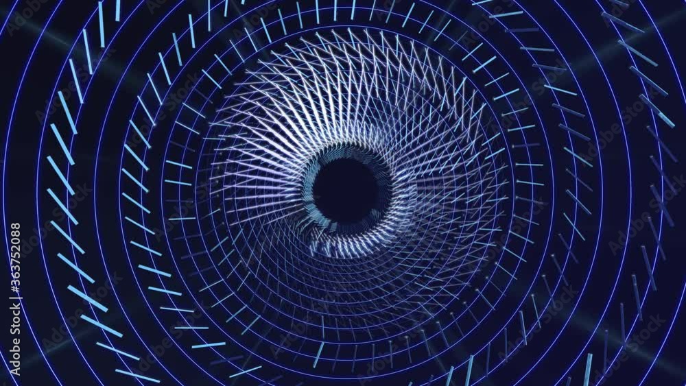 Aufkleber blue background in style of high-tech future. sci-fi tunnel transformer. abstract pattern of a porta