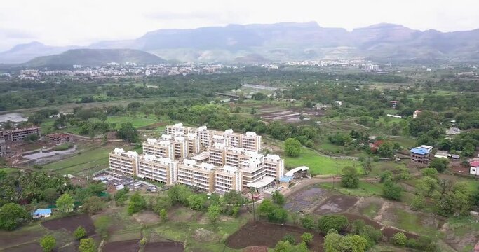 Aerial view of rural area in Neral, Maharashtra