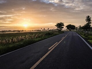road and sunset