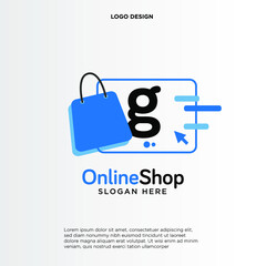 Initial G Shop Logo designs Template. Illustration vector graphic of letter G and shop bag combination logo design concept. Perfect for Ecommerce,sale, discount or store web element. Company emblem