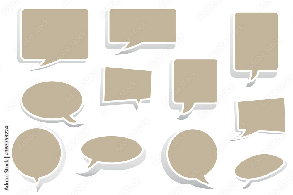 Poster speech icons in the form of comic bubbles. chat frames in the form of balloons. illustration of soci