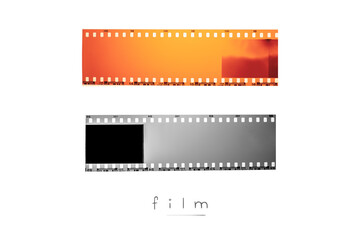 (35 mm.)Vintage film frame.With white space.film camera.