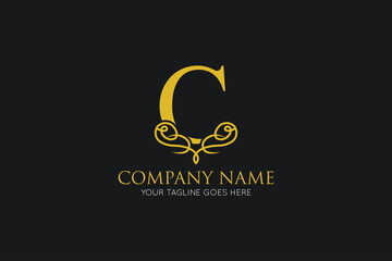 initial letter c luxury logo, icon, symbol vector illustration design template