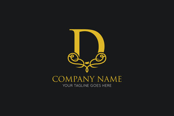 initial letter d luxury logo, icon, symbol vector illustration design template