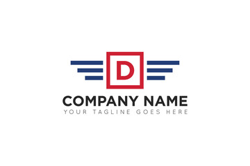 initial letter d wing speed logo, icon, symbol vector illustration design template