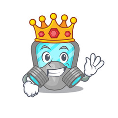 Fototapeta na wymiar A Wise King of respirator mask mascot design style with gold crown