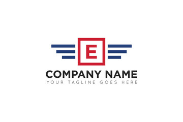 initial letter e wing speed logo, icon, symbol vector illustration design template