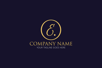 initial letter e luxury logo, icon, symbol vector illustration design template