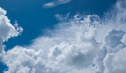 blue sky with clouds background, summer time, beautiful sky
