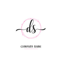D S DS Initial handwriting and signature logo design with circle. Beautiful design handwritten logo for fashion, team, wedding, luxury logo.