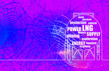 Energy and Power icon. Energy generation and heavy industry. Gas storage tank. Horizontal thin line style web banner