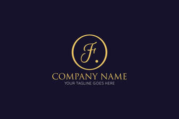 initial letter f luxury logo, icon, symbol vector illustration design template