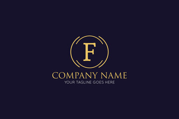 initial letter f luxury logo, icon, symbol vector illustration design template