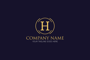 initial letter h luxury logo, icon, symbol vector illustration design template