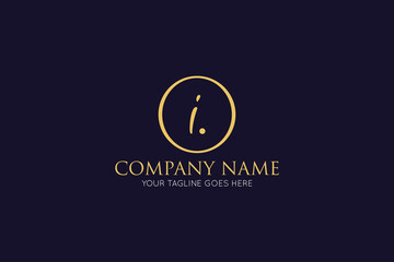 initial letter i luxury logo, icon, symbol vector illustration design template
