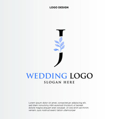 J Beauty vector initial logo, handwriting logo of initial signature, wedding, fashion, jewerly, boutique, floral and botanical with creative template for any company or business.