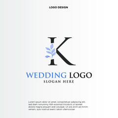 K Beauty vector initial logo, handwriting logo of initial signature, wedding, fashion, jewerly, boutique, floral and botanical with creative template for any company or business.
