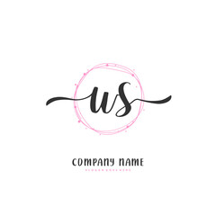 Obraz premium W S WS Initial handwriting and signature logo design with circle. Beautiful design handwritten logo for fashion, team, wedding, luxury logo.