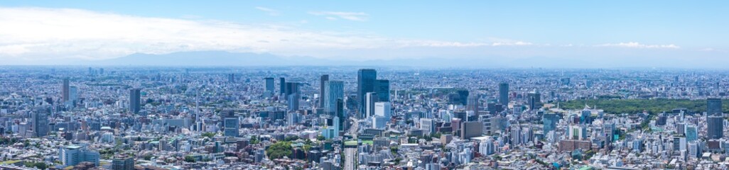 (東京都-風景パノラマ)青空と渋谷方面風景６