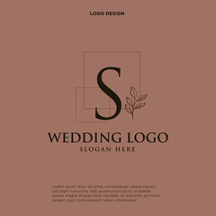 S Beauty vector initial logo, handwriting logo of initial signature, wedding, fashion, jewerly, boutique, floral and botanical with creative template for any company or business.