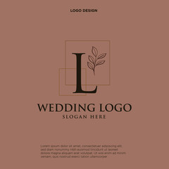 L Beauty vector initial logo, handwriting logo of initial signature, wedding, fashion, jewerly, boutique, floral and botanical with creative template for any company or business.