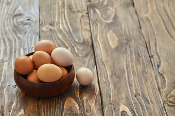 Fresh country eggs. Natural food, environmentally friendly products.
