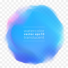 Abstract Colorful Watercolor Style Translucent Graphic Element in Bright Blue Tones. EPS10 Vector.