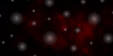 Dark Red vector backdrop with circles, stars. Abstract illustration with colorful spots, stars. Pattern for business ads.