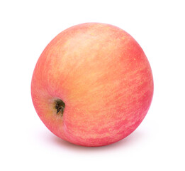 Closeup pink fuji apple isolated on white background. Clipping path. Full depth of field.