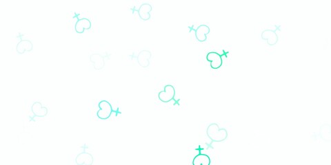 Light Green vector template with businesswoman signs.