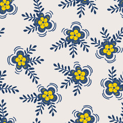 seamless floral pattern with hand drawn doodle vintage flowers. creative floral designs for fabric, wrapping, wallpaper, textile, apparel.