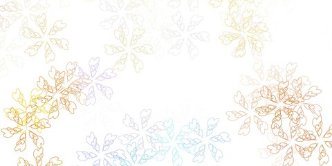 Light blue, yellow vector abstract artwork with leaves.