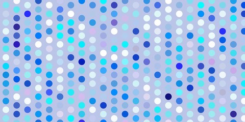 Light pink, blue vector pattern with spheres.