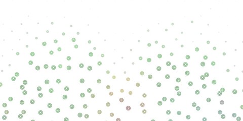 Light green, red vector doodle texture with flowers.