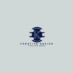 letter K security logo design vector, K  App logo,icon.

