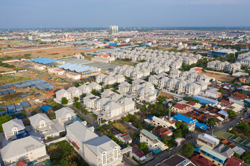 Landscape Phnompenh on sunset - Phnom penh capital - Cambodia