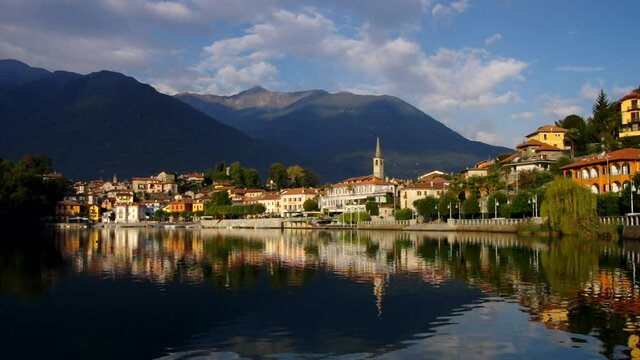 Mergozzo on lake Lago Maggiore in northern Italy