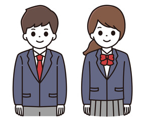 男子学生 女子学生 イラスト