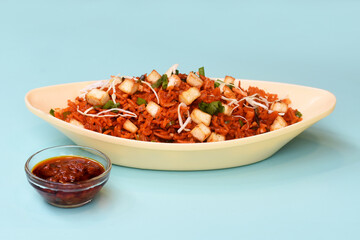 Schezwan paneer fried rice with schezwan sauce,Chinese fried rice with paneer,indo-chinese cuisine dishes. selective focus