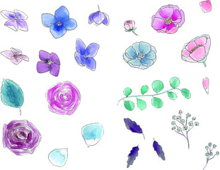 花のモチーフのイラスト