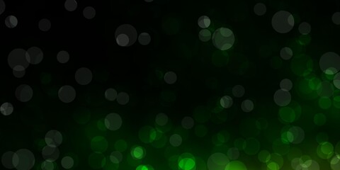 Dark Green, Red vector template with circles. Colorful illustration with gradient dots in nature style. Pattern for business ads.