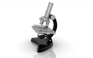 3D microscope on white background