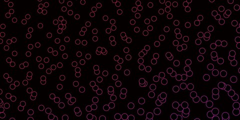 Dark Purple, Pink vector pattern with spheres. Colorful illustration with gradient dots in nature style. Pattern for booklets, leaflets.