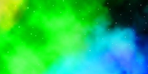 Obraz premium Light Blue, Green vector template with neon stars. Colorful illustration in abstract style with gradient stars. Best design for your ad, poster, banner.