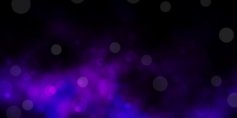 Dark Pink vector background with bubbles. Abstract colorful disks on simple gradient background. Pattern for business ads.