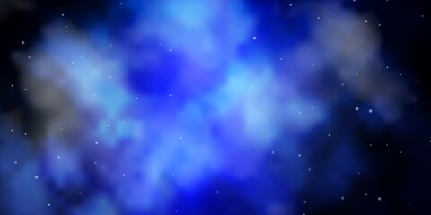 Dark BLUE vector template with neon stars. Colorful illustration with abstract gradient stars. Design for your business promotion.