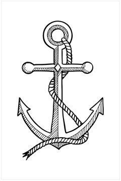 Anchor, hand drawn isolated vector illustration