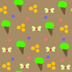 Vector  ice cream and candy seamless pattern design. Perfect for decorative projects and fabrics.