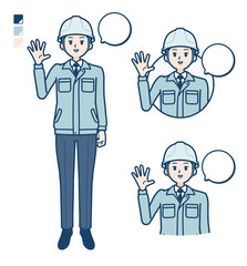 simple work wear man_Greeting